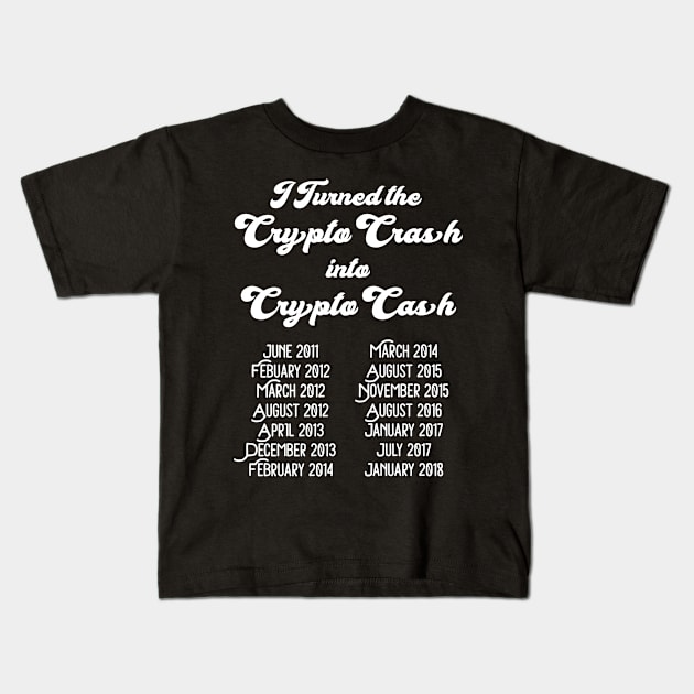 Crypto Crash into Crypto Cash Kids T-Shirt by TriHarder12